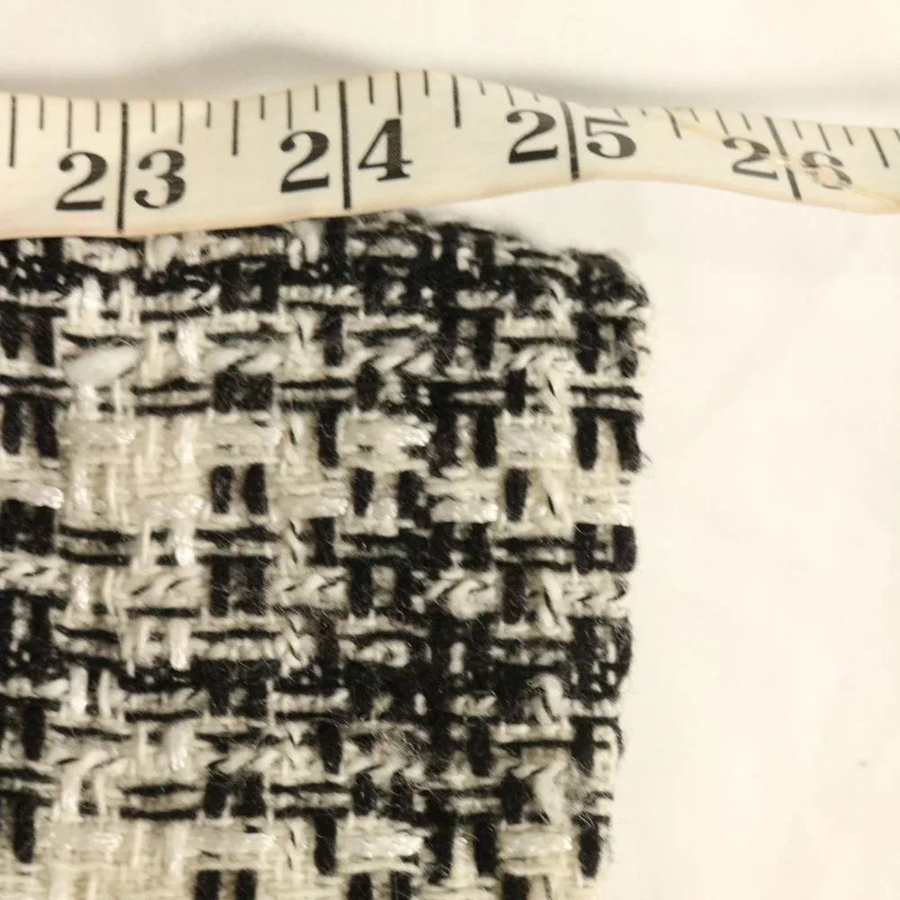 NINE WEST Black/White Patterned Long Coat Sz 12 US - Picture 13 of 16
